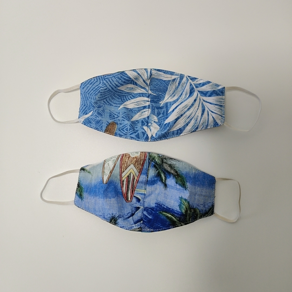 2 Pcs Handmade Hawaii Aloha Face Mask - Picture 4 of 4